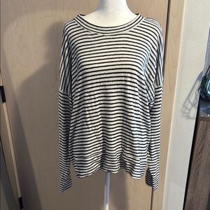 Striped Navy and White Women's Sweater